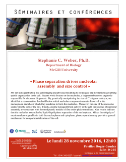 Stephanie C. Weber, Ph.D. Department of Biology McGill University