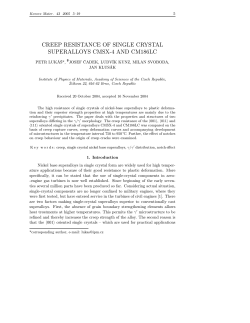 CREEP RESISTANCE OF SINGLE CRYSTAL SUPERALLOYS