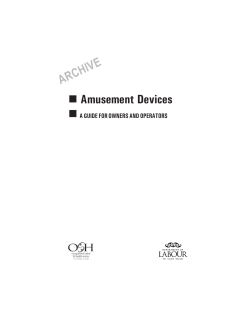 Amusement Devices - A Guide for Owners and Operators