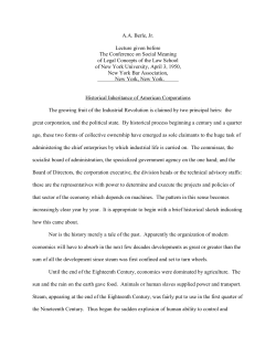 Historical Inheritance of American Corporations