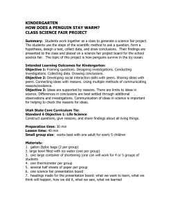 KINDERGARTEN HOW DOES A PENGUIN STAY WARM? CLASS