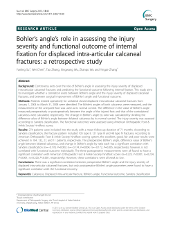 Bohler`s angle`s role in assessing the injury severity and functional