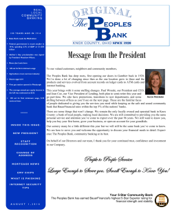 Newsletter - Peoples Bank of Gambier