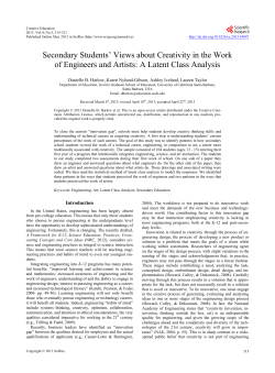 Secondary Students` Views about Creativity in the Work of