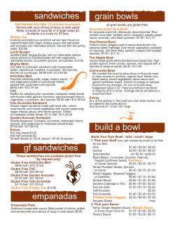 Sandwiches Grain Bowls - Chaco Canyon Organic Cafe