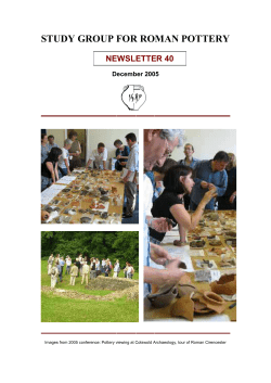 Newsletter 40 - Study Group for Roman Pottery