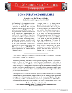 Secession and the Virtues of Clarity - Macdonald