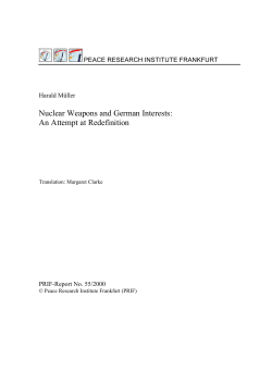 Nuclear Weapons and German Interests: An Attempt at
