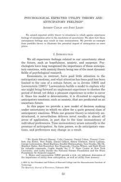 PSYCHOLOGICAL EXPECTED UTILITY THEORY AND