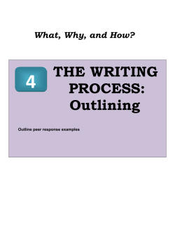 THE WRITING PROCESS: Outlining