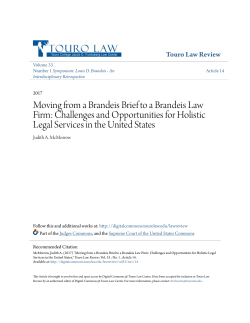 Moving from a Brandeis Brief to a Brandeis Law Firm