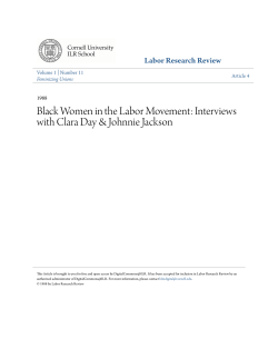 Black Women in the Labor Movement: Interviews with Clara Day