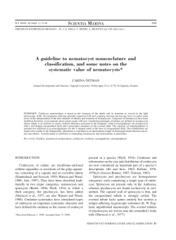 A guideline to nematocyst nomenclature and - ICM-CSIC