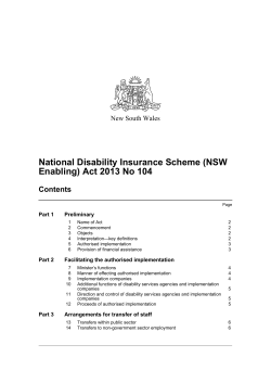 National Disability Insurance Scheme (NSW Enabling) Act