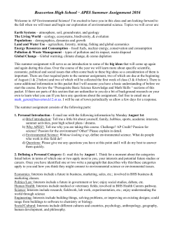 AP Environmental Science - Beaverton School District