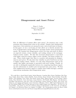 Disagreement and Asset Prices