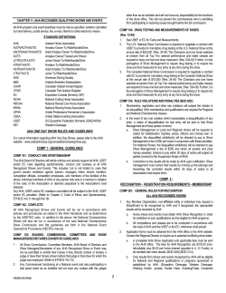 AHA Recognized Qualifying Shows And Events