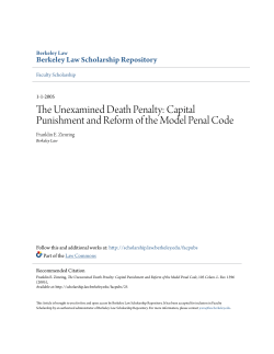 The Unexamined Death Penalty: Capital Punishment and Reform of