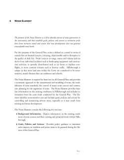 N-1 The purpose of the Noise Element is to first identify sources of