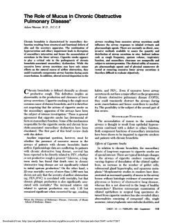The Role of Mucus in Chronic Obstructive