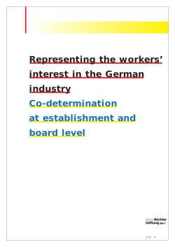 Co-determination - Hans-B&ouml;ckler