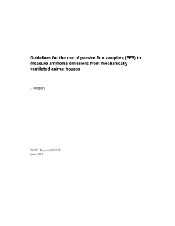 Guidelines for the use of passive flux samplers