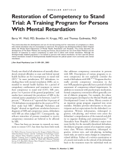 Restoration of Competency to Stand Trial