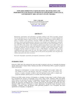 towards improving participation, registration and performance of