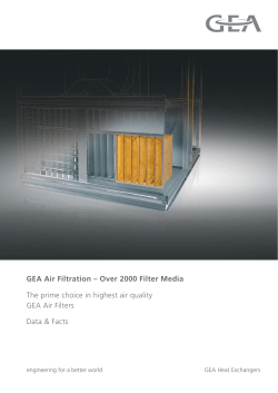 GEA Air Filtration &ndash; Over 2000 Filter Media The prime