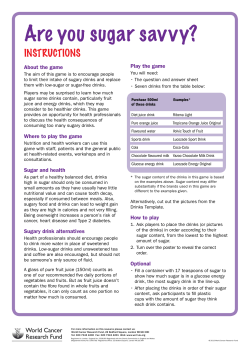 Are you sugar savvy? - World Cancer Research Fund