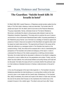 Edgeley, Lauren (2011) Suicide bomb kills 16 Israelis in hotel