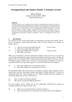 Presuppositional and Negative Islands: A Semantic Account