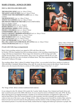 songs of erin - Mary O`Hara
