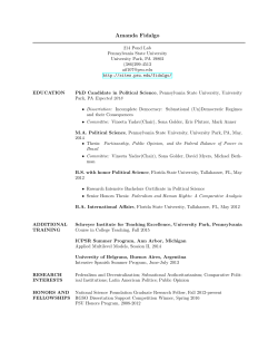 Fidalgo CV - Sites@PSU