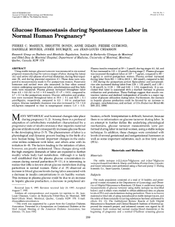 Glucose Homeostasis during Spontaneous Labor in Normal Human