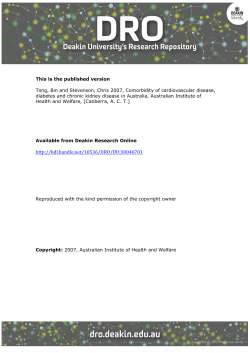 Publication: Comorbidity of cardiovascular disease, diabetes and