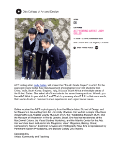 ACT visiting artist, Judy Gelles, will present her "Fourth Grade Project"