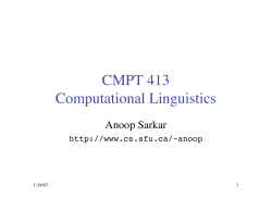 CMPT 413 Computational Linguistics