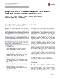 Population genetics of the speckled peacock bass