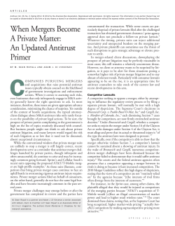 When Mergers Become A Private Matter: An Updated Antitrust Primer