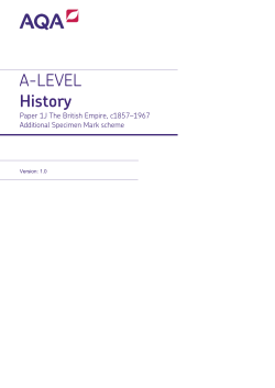A-level History Additional Specimen mark scheme Paper 1J