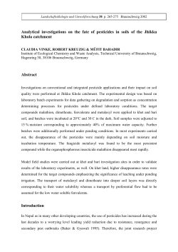 Analytical studies on pesticides by C.Vinke et al.