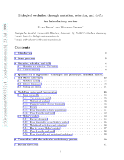 Biological evolution through mutation, selection, and drift: An