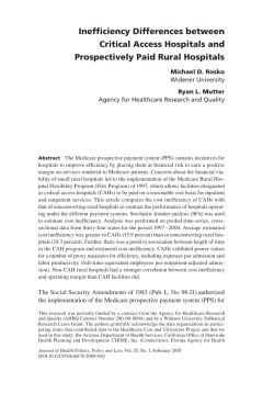 Inefficiency Differences between Critical Access Hospitals and