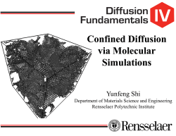 Confined Diffusion via Molecular Simulations Confined Diffusion via