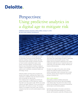 sap predictive analytics mitigate risk
