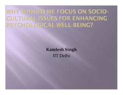 Socio-cultural Issues and Psychological Well