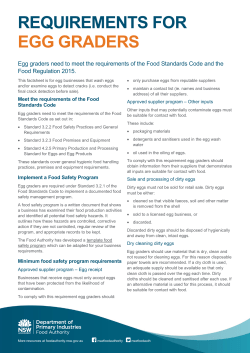 Requirements for egg graders