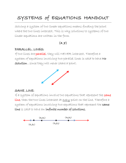 SYSTEMS of EQUATIONS HANDOUT