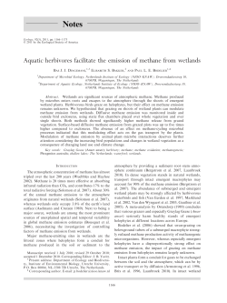 Aquatic herbivores facilitate the emission of methane from wetlands